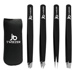 img 4 attached to 🔬 Justblanks - Professional Stainless Steel Tweezers for Eyebrows: The Ultimate Precision Tool for Ingrown Hair, Splinter, Blackhead, and Tick Removal (JB Tweezers Pack of 4)