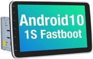 🚗 vanku 10.1 inch android double din car stereo with fastboot, detachable touchscreen, gps, backup camera support, android auto, mirror link - featuring android 10 logo