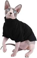 ❄️ winter thick cotton t-shirts for sphynx cats, double-layered pet clothes with sleeves, hairless cat pajamas apparel for cats & small dogs логотип