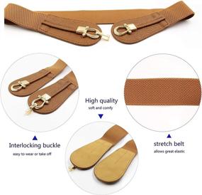 img 2 attached to HANERDUN Vintage Elastic Stretch Buckle Women's Accessories and Belts