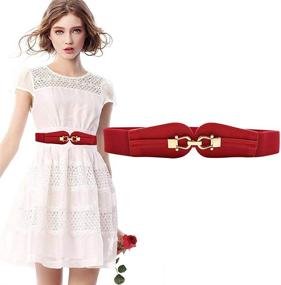 img 4 attached to HANERDUN Vintage Elastic Stretch Buckle Women's Accessories and Belts