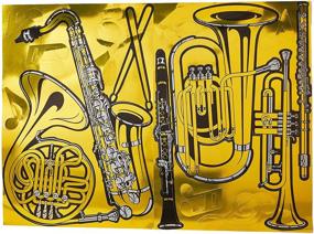 img 2 attached to 🎵 Shiny Gold Foil Musical Instrument Cutouts - Pack of 15