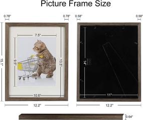 img 1 attached to 🖼 2 Pack Wooden Picture Frames 11x14 - High Definition Plexiglass and Versatile Display Options - Perfect Tabletop or Wall Hanging Set for 8x10 Photos with Mat or 11x14 Photos Without Mat - Brown Wood Pattern