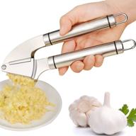 🧄 chef's star garlic press: premium stainless steel crushing tool for ginger, nuts, with flip basket - dishwasher safe & rust proof mincer logo