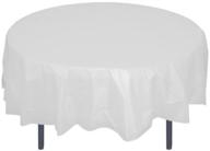 white plastic round tablecloth sections logo