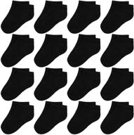 🧦 ruisita 16 pairs kids' half cushion low cut ankle socks - classic style logo