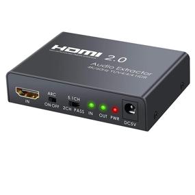 img 4 attached to Neoteck 4K 60Hz HDMI 2.0 Audio Extractor: YUV 4:4:4, HDR, HDMI to HDMI + Optical 🔌 Toslink SPDIF + Analog RCA L/R + 3.5mm - Perfect for Gaming, PS4 Pro, Blu-ray Player, HDTV