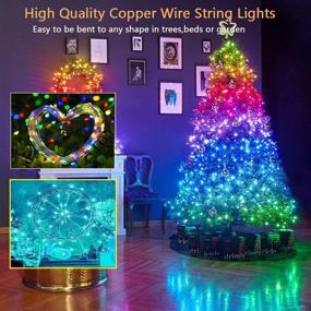 img 3 attached to Enhance Your Holidays with Smart Color Changing Christmas Lights, 40FT 100 LED Multicolor Christmas Lights - Dimmable, Remote Control & Timer for Outdoor and Indoor Christmas Tree Decor