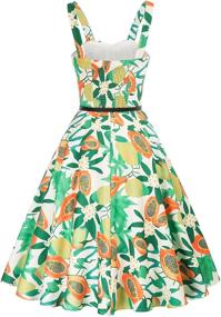 img 3 attached to 🌸 Belle Poque Women Sweetheart Neck Floral Dresses - 1950s Sleeveless Vintage Swing Dresses with Belt - Perfect for Casual & Party Wear