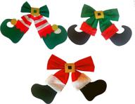 large christmas bows green red logo