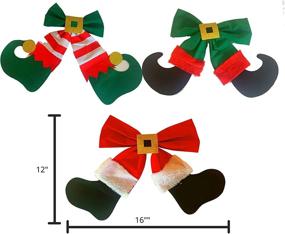 img 3 attached to Large Christmas Bows Green Red