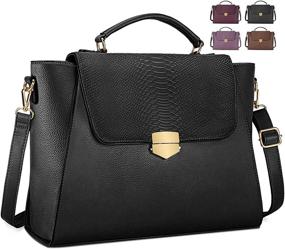 img 4 attached to 👜 Women's 15.6 Inch Laptop Bag - Professional Briefcase Messenger Bag for Business, Work, and College - Stylish Tote Bag with Padded Compartment for Office, Travel - Crossbody Shoulder Bag in Classy Black