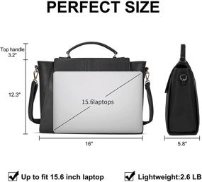 img 1 attached to 👜 Women's 15.6 Inch Laptop Bag - Professional Briefcase Messenger Bag for Business, Work, and College - Stylish Tote Bag with Padded Compartment for Office, Travel - Crossbody Shoulder Bag in Classy Black