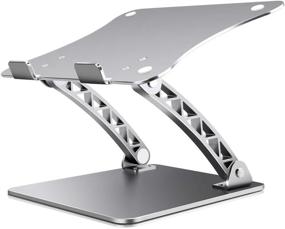 img 4 attached to B-Land Adjustable Laptop Stand - Aluminum Laptop Holder Riser 🖥️ for MacBook, Dell XPS, Samsung, Lenovo, Alienware, and More Laptops 11-17 inch