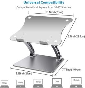 img 2 attached to B-Land Adjustable Laptop Stand - Aluminum Laptop Holder Riser 🖥️ for MacBook, Dell XPS, Samsung, Lenovo, Alienware, and More Laptops 11-17 inch