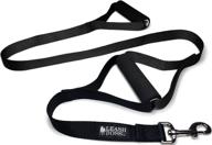 🐾 leashboss original: double handle dog leash for large dogs - heavy duty, no pull training lead for walking big dogs (black) logo