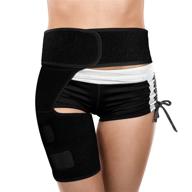 auskang hip brace with thigh compression sleeve, groin compression wrap, and hamstring compression sleeve – for hip pain relief, support for hip replacements, sciatica, and quad muscle strains – fits both left and right логотип