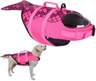 petloft dog life jacket - adjustable safety floatation vest for swimming, boating, beach playing - 2 cute patterns available - m size - hot pink mermaid логотип