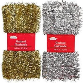 img 3 attached to 🎄 Add Sparkle to Your Christmas Décor with Silver & Gold Tinsel Garlands - Set of 2, 50 ft. each!