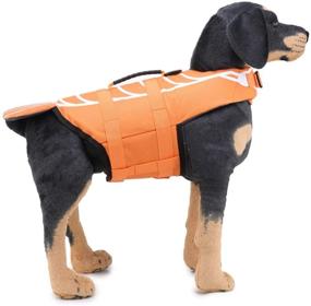 img 3 attached to 🐶 Huret Dog Life Jackets: Ripstop Pet Floatation Life Vest for Small, Medium, Large Dogs - Lifesaver Preserver Swimsuit for Water Safety at Pool, Beach, Boating