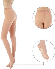 img 3 attached to 🩰 WiliW Ballet Dance Tights: Girls' and Women's Convertible Transition Footless Tights - 40 Denier (1-3 Pairs)