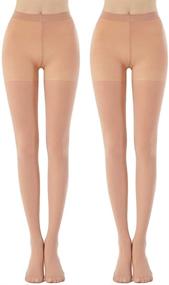 img 4 attached to 🩰 WiliW Ballet Dance Tights: Girls' and Women's Convertible Transition Footless Tights - 40 Denier (1-3 Pairs)