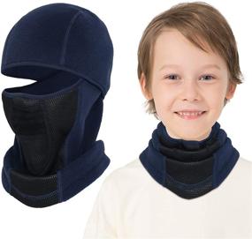 img 4 attached to Венсвелл Кидс Балаclava: Идеальная ветрозащитная маска для лыж и зимнее согревание лица для мальчиков и девочек в холодную погоду.