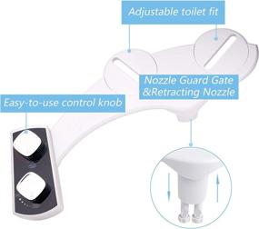 img 3 attached to Mechanical Bidet Toilet Seat Attachment - Non-Electric, Dual Nozzle, Self-cleaning, Adjustable Water Pressure Switch, Fresh Water Spray