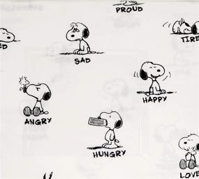 img 2 attached to 🛏️ Black & White Snoopy Peanuts Queen Size Sheet Set - Expressing a Range of Emotions: Happy, Tired, Love, Sad, Angry, Proud and Surprised - Includes Flat Sheet, Fitted Sheet, and Pillowcases