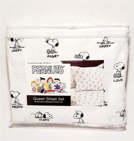 img 3 attached to 🛏️ Black & White Snoopy Peanuts Queen Size Sheet Set - Expressing a Range of Emotions: Happy, Tired, Love, Sad, Angry, Proud and Surprised - Includes Flat Sheet, Fitted Sheet, and Pillowcases