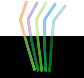 img 2 attached to 🌳 TreeHouse Designs GloStraws: Glow-in-The-Dark Silicone Straws - Set of 5, Reusable & Flexible - Fits 20oz to 30oz Tumblers - Made in the USA!