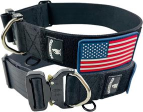 img 4 attached to 🐾 2-Inch Tactical Dog Collar - Heavy Duty, Quick Release Metal Buckle, Integrated D-Ring - Military Style, Wide & Thick Rigid Nylon Webbing - for Large & XL Dogs or K9