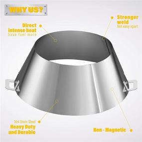 img 3 attached to Stainless Steel Barbecue Kettle Grill Accessories - Large 12&#34; BBQ Kettle Grills 22 26.75 WSM for Vortex Weber - Enhancing Barbecue Charcoal Kettle Accessory (12&#34; Diameter x 4&#34; Height)