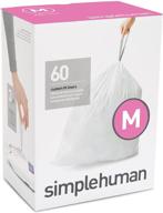 simplehuman code m custom fit drawstring trash bags, 45l / 12g, white, 60 ct. logo