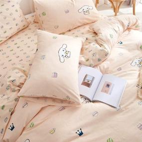 img 1 attached to 🐶 Cute Cartoon Cinnamoroll Print Pillowcases: Soft Cotton Kids Girl/Boy Teen Pillow Shams - Standard Queen Size, Envelope Closure (2 Pieces, 20"×26")