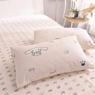 🐶 cute cartoon cinnamoroll print pillowcases: soft cotton kids girl/boy teen pillow shams - standard queen size, envelope closure (2 pieces, 20"×26") logo