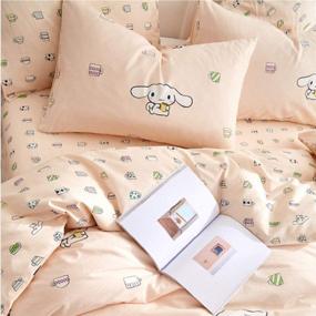 img 3 attached to 🐶 Cute Cartoon Cinnamoroll Print Pillowcases: Soft Cotton Kids Girl/Boy Teen Pillow Shams - Standard Queen Size, Envelope Closure (2 Pieces, 20"×26")