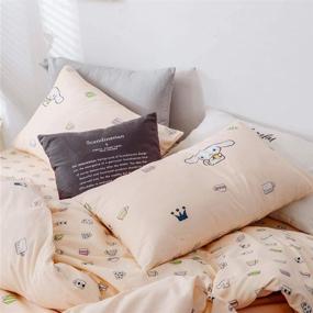 img 2 attached to 🐶 Cute Cartoon Cinnamoroll Print Pillowcases: Soft Cotton Kids Girl/Boy Teen Pillow Shams - Standard Queen Size, Envelope Closure (2 Pieces, 20"×26")