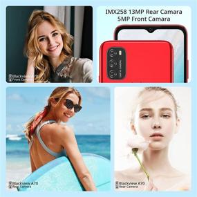 img 1 attached to 📱 Blackview A70 Unlocked Android 11 Cell Phone - 6.5’’ HD+ Waterdrop Screen, 5380mAh Battery, Octa Core 3GB 32GB, 13MP+5MP Dual SIM 4G Smartphone, Face Unlock & Fingerprint (Red)