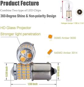 img 3 attached to 🔸 iBrightstar Low Power 1156 1141 1003 BA15S LED Bulbs with Projector - Super Bright Amber Yellow Replacement for Turn Signal Lights, 9-30V