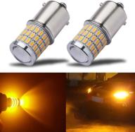 🔸 ibrightstar low power 1156 1141 1003 ba15s led bulbs with projector - super bright amber yellow replacement for turn signal lights, 9-30v logo