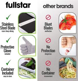 img 3 attached to Fullstar 11 in 1 Mandoline Slicer, Vegetable Chopper & Cheese Grater - Ultimate Kitchen Gadget Set with Peeler, Spiralizer, Juicer, French Fry Maker & Julienne Cutter! Includes Safety Glove & Cleaning Brush