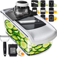 fullstar 11 in 1 mandoline slicer, vegetable chopper & cheese grater - ultimate kitchen gadget set with peeler, spiralizer, juicer, french fry maker & julienne cutter! includes safety glove & cleaning brush logo