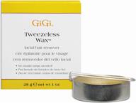 🔥 gigi microwave sensitive tweezeless wax: gentle hair remover for sensitive skin, 1 oz, 1-pack logo