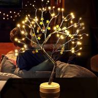 🌳 zscm tabletop bonsai tree branch lamp light: 20" led decoration for indoor spaces, battery/usb operated - perfect for christmas party, bedroom, desktop, night light логотип