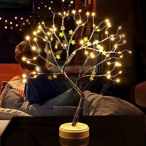 img 4 attached to 🌳 ZSCM Tabletop Bonsai Tree Branch Lamp Light: 20" LED Decoration for Indoor Spaces, Battery/USB Operated - Perfect for Christmas Party, Bedroom, Desktop, Night Light