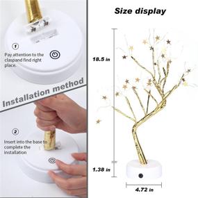 img 3 attached to 🌳 ZSCM Tabletop Bonsai Tree Branch Lamp Light: 20" LED Decoration for Indoor Spaces, Battery/USB Operated - Perfect for Christmas Party, Bedroom, Desktop, Night Light