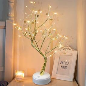 img 2 attached to 🌳 ZSCM Tabletop Bonsai Tree Branch Lamp Light: 20" LED Decoration for Indoor Spaces, Battery/USB Operated - Perfect for Christmas Party, Bedroom, Desktop, Night Light