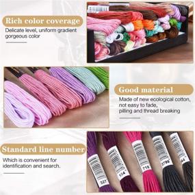 img 3 attached to 🌈 Vibrant 100-Skein Rainbow Embroidery Floss Set for Friendship Bracelets & Cross Stitch Crafts Plus Needlework Tools