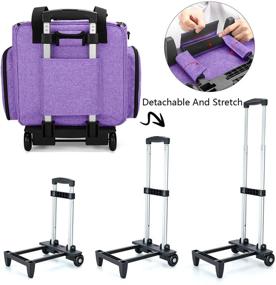 img 1 attached to 🧵 Luxja Sewing Machine Case with Detachable Dolly and Removable Bottom Pad - Purple